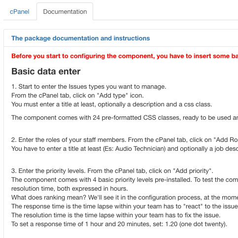 Click on documentation tab